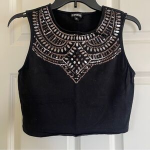 Express Black Embellished Women's Top